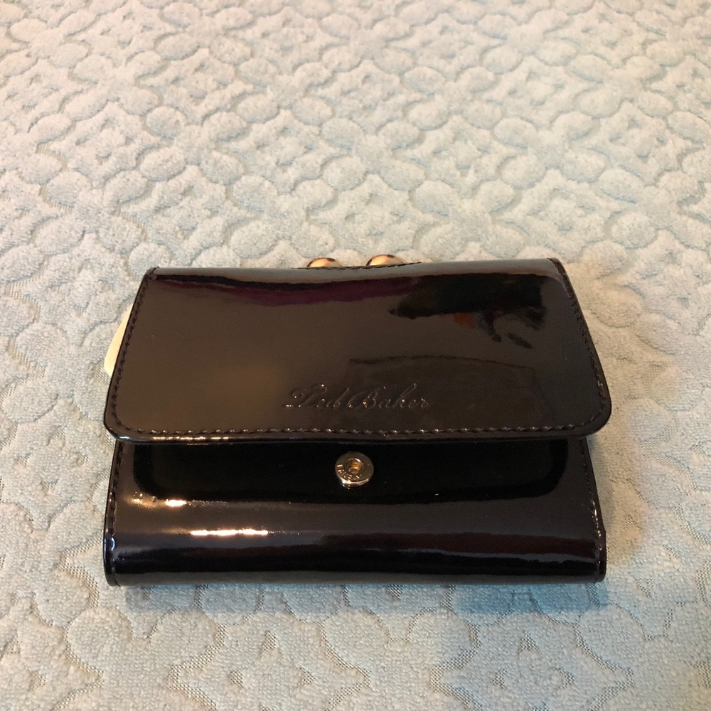 TED BAKER BLACK PATENT LEATHER WALLET NWT